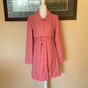 Anthropologie Tulle salmon pink rain coat size M